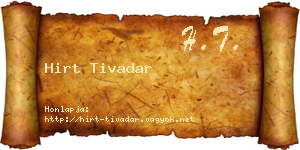 Hirt Tivadar névjegykártya